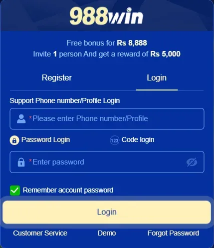 988win Game Registartion