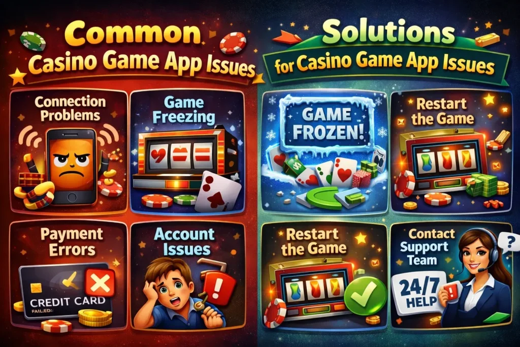 Casino games app issues